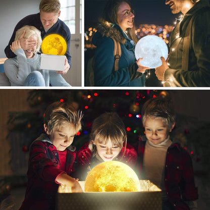 Moon Lamp for Adults Kids, Moon Night Light 16 Colors LED 3D Printing Moon Light with Stand & Remote/Touch Control and USB Rechargeable, Gifts for Kids Friends Lover Birthday (1.5)