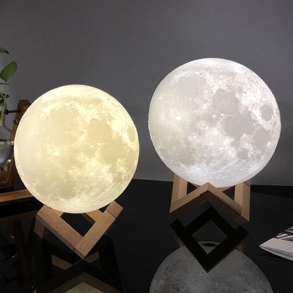 Moon Lamp for Adults Kids, Moon Night Light 16 Colors LED 3D Printing Moon Light with Stand & Remote/Touch Control and USB Rechargeable, Gifts for Kids Friends Lover Birthday (1.5)